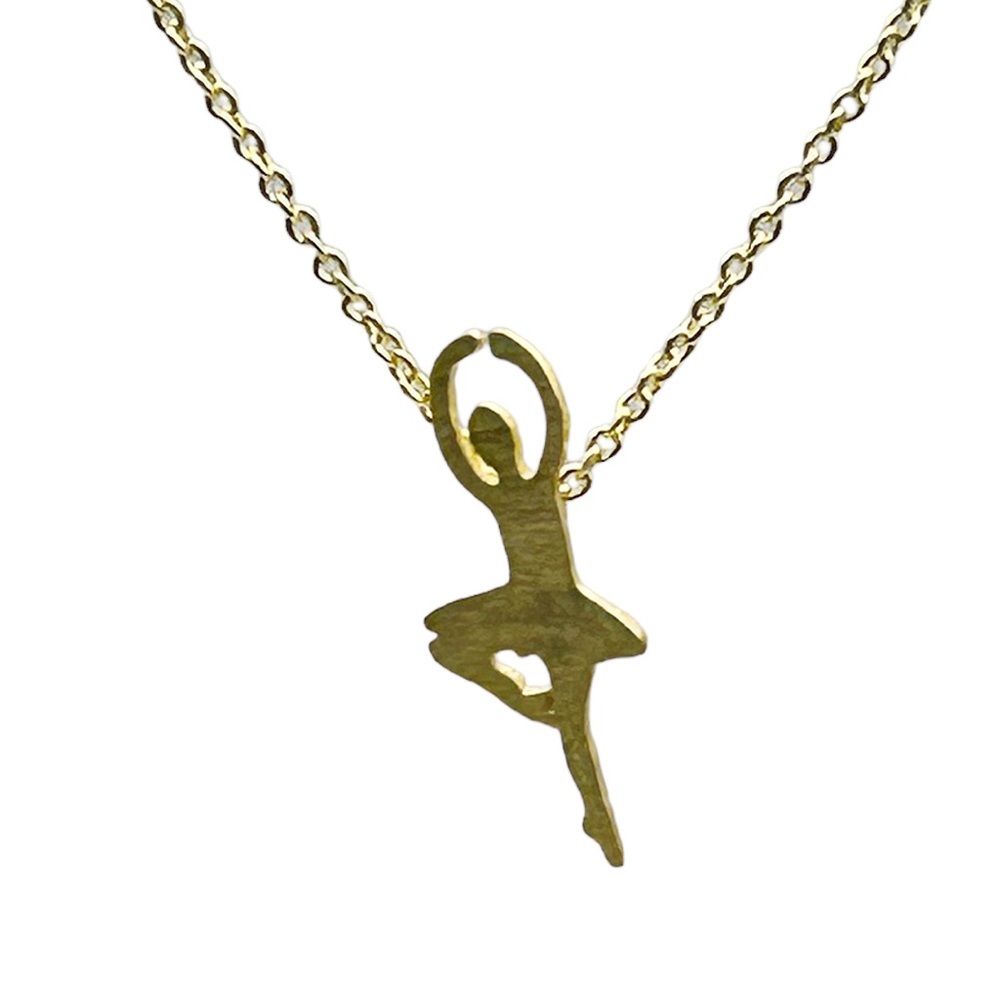 Delicate Gold Tone Ballerina Necklace